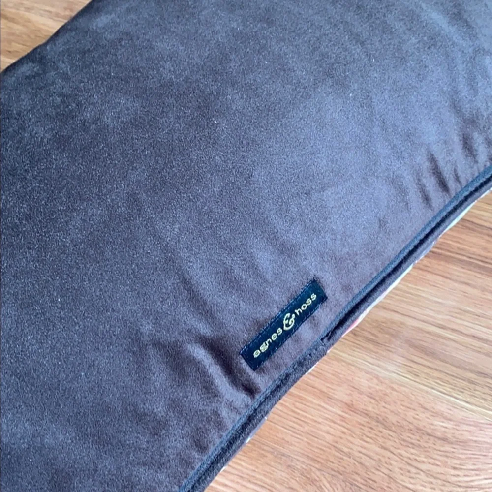 Agnes & Hoss plucky pod satin suede pillow